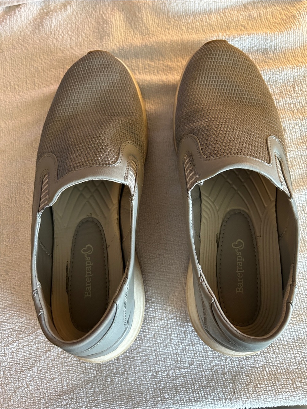 BareTraps Men’s Slip-On Loafers in Taupe Gray